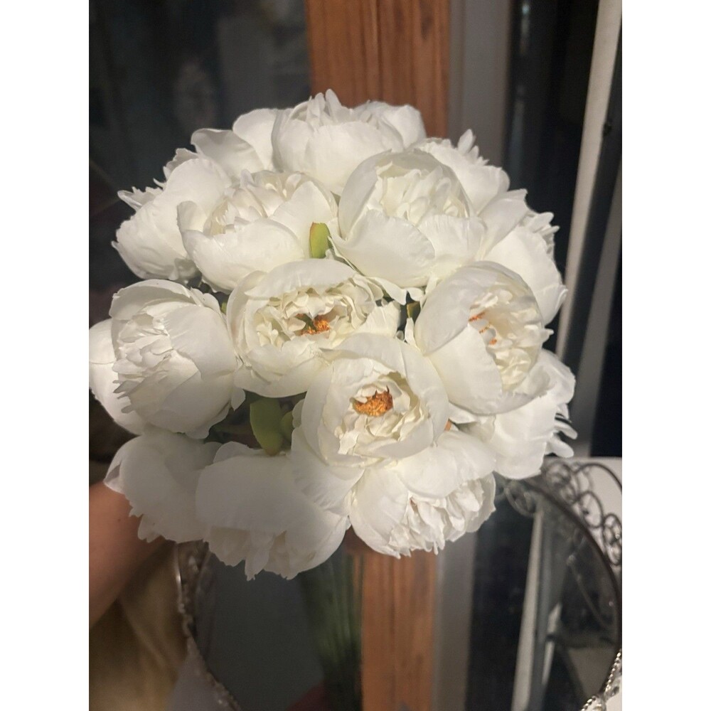 Core Spun Style Cream Peony 18 Peonies Faux Flowers Michaels/Ashland Viral New